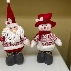 NWT Plush Santa & Snowman Set 17”/16” standing couple
